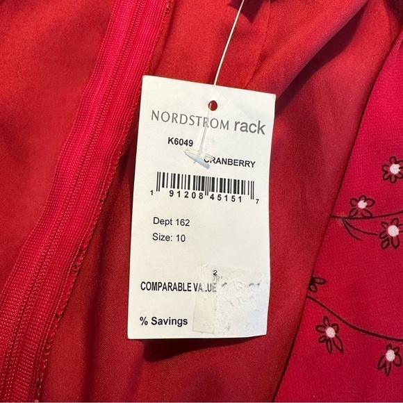 Madewell Hazelwood Wrap Front Mini Dress Red Windswept Floral - Picture 9 of 9